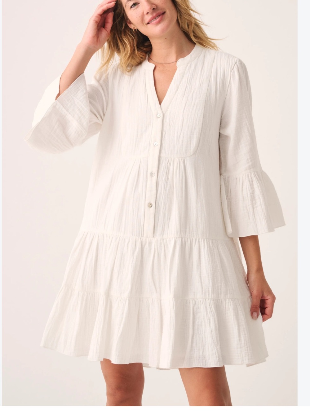Faherty Kasey dream gauze white dress Sz M